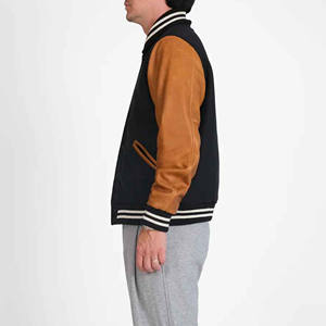 Vestes universitaires pour hommes les plus vendues en taille surdimensionnée, corps en laine avec manches en cuir et patch en chenille, vêtements d'hiver, vestes pour garçons d'université - Product Image 5