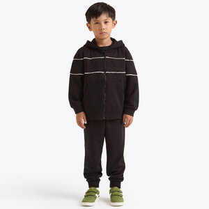 เซ็ตมีฮู้ดแบบสวมหัวแขนยาวผ้าฝ้ายขนแกะ100% เอวยางยืดพิมพ์ลายนุ่มป้องกันแบคทีเรีย - Product Image 5