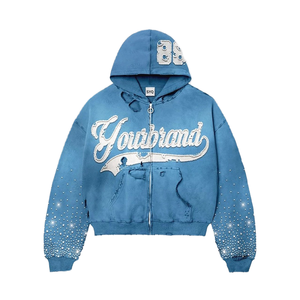 Sweat-shirt à capuche zippé avec broderie de logo à la mode personnalisé et surdimensionné en polaire lourde pour hommes meilleure vente d'hiver pour hommes - Product Image 1