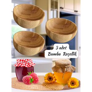 Bamboo 3-Piece Mini Snack <b>Sauce</b> and Jam Bowl Set - Product Image 2