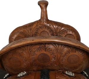 Trident International's Factory Direct ODM Equestrian Saddle All-Purpose Floral Design Leather Horse <b>Racing</b> Products from India - Product Image 3