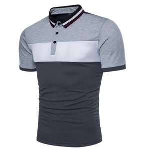 Vêtements de sport pour hommes en gros, chemise de golf en tissu large respirant à rayures anti-rides, patchwork, logo personnalisé - Product Image 1