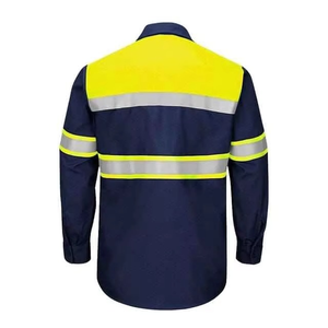 Uniforme de trabajo de alta visibilidad y manga larga para hombre, ropa de trabajo transpirable de alta visibilidad con rayas reflectantes - Product Image 2