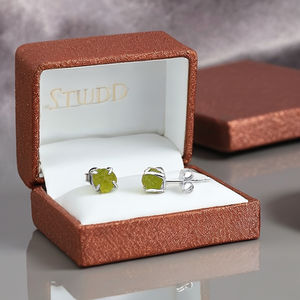 Raw <b>Peridot</b> Stud <b>Earrings</b> 5-7mm Gemstone in Silver-Plated Jewelry, Handmade Jewelry, Bulk Natural <b>Peridot</b> <b>Earrings</b> for Women - Product Image 4