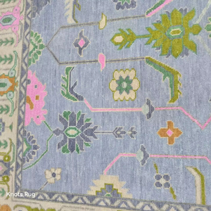 พรมงาช้างสีฟ้า8x10ทำด้วยมือพรมตุรกีดีไซน์แบบเปอร์เซียสำหรับห้องนั่งเล่นขนาด9x12 10X14 12 12 12 12 12 12x15" - Product Image 2