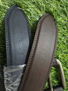 เข็มขัดหนังแท้ทำมือสไตล์วินเทจสำหรับผู้ชาย ดีไซน์ถักแบบด้าน หัวเข็มขัดทองแดง พิมพ์ลายด้วยความร้อน ขนาด 100-125 ซม. - Product Image 6