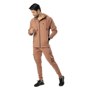 Survêtement de sport d'hiver personnalisable OEM pour hommes, ensemble de jogging 2 pièces de qualité supérieure avec techniques imprimées - Product Image 1