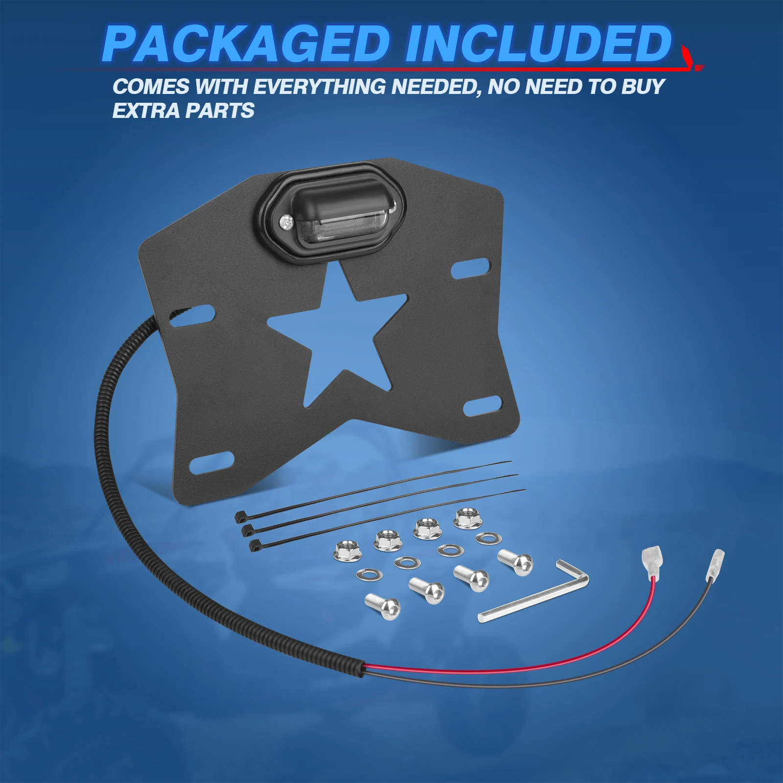 MICTUNING ATV/UTV Parts Accessories Led Light License Plate Frame Holder Mounting Bracket