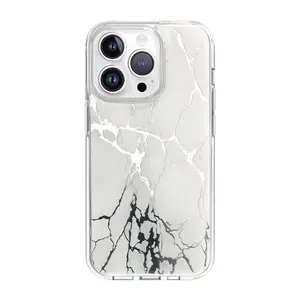 Aesthetic Girls Personalized Marble Mirror Water Proof Resin Phone Case Cover For IPhone 15 14 13 Pro Max
