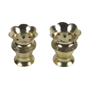 Juego de dos varitas de incienso de metal, soporte de varitas de incienso de color dorado y diseño de acabado pulido - Product Image 1
