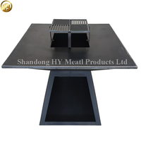 Barbecue en acier Corten avec table à manger - Brasero extérieur résistant aux intempéries pour patio et balcon |   Fabrication OEM personnalisée disponible