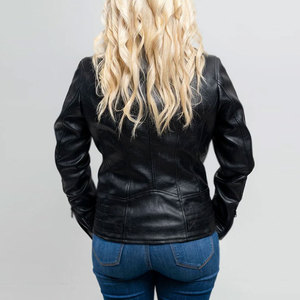 Manches de longueur régulière femmes mode vestes en cuir fermeture à glissière femmes mode vestes en cuir pour adultes - Product Image 2