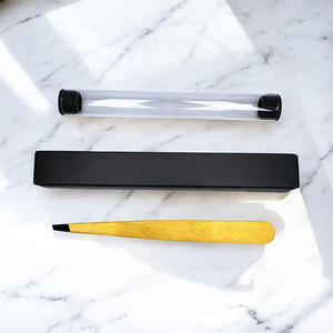 Pince à épiler personnalisée de haute qualité rose pour le visage pince à sourcils inclinée pince à épiler antistatique en acier inoxydable personnalisée - Product Image 5