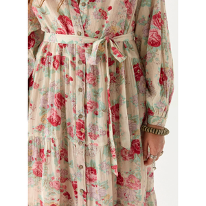 Vestido Boho-Elegante MAISON HOTEL AGUSTINA, Tela de Canalé de Alta Calidad, Largo hasta el Suelo, Fruncido, Transpirable, Corte Holgado, para Tallas XS a XL - Product Image 5