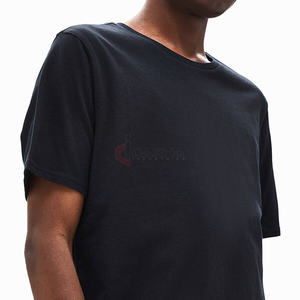 Camiseta de algodón 100% al por mayor para hombre, camiseta informal básica lisa de manga corta con cuello redondo y ajuste regular GSM, logotipo personalizado en blanco - Product Image 2