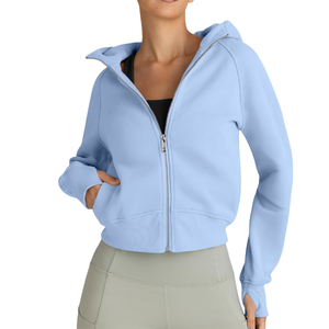 Sweat-shirts décontractés de haute performance, style streetwear, épaules tombantes, respirants, écologiques, en tricot, sweat-shirts courts pour femmes - Product Image 4