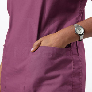 Uniforme médico de punto de color sólido para mujer, uniforme médico impreso de diseño personalizado para uso hospitalario, ropa de calle transpirable - Product Image 3
