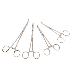 Pince à épiler hémostatique manuelle en acier inoxydable à pointe courbée, coudée et droite, avec verrouillage, pour usage général - Product Image 1