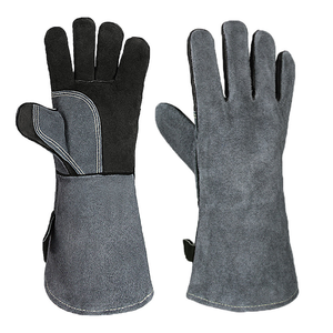New Industrial Protective 14 Inch Waterproof Heat Resistant Safety Argon TIG Stick Cow Split Leather Welding Gloves - Product Image 1