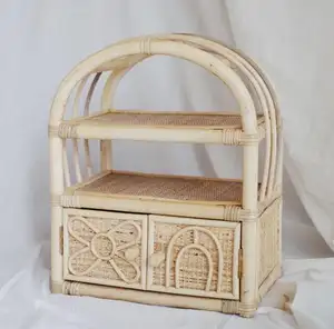 Spring Time Rattan Shelves/Mini Cabinet/Toys Accessories <b>Books</b> <b>Storage</b>/<b>kids</b> Nursery Room Decoration - Product Image 1