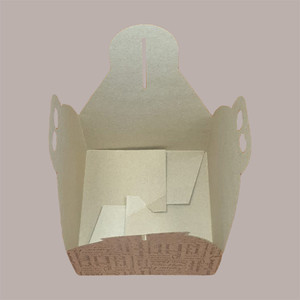 10 pièces boîte-cadeau en carton marron pour 1kg Panettone support bas avec mots de noël graphiques 245x245H130mm - Product Image 4