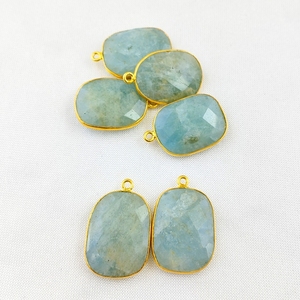 Colgante de piedras preciosas de forma irregular, Plata de Ley 925, oro, Vermeil, bisel, 20x17mm, abalorios de piedra Freeform y joyería - Product Image 6