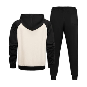 Chándal con capucha de moda para hombre con logotipo personalizado OEM, chándal sólido de dos piezas de nailon y poliéster para la primavera, precio al por mayor - Product Image 2