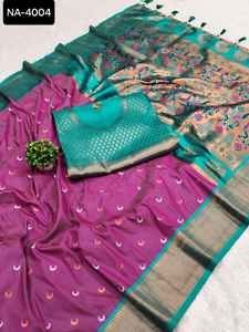 งานเซียพิเศษสุดอินเทรนด์งานผ้าไหมส่าหรีสำหรับผู้หญิงงานทอผ้าขนาดใหญ่สำหรับงานแต่งงานอินเดียและปากีสถาน - Product Image 2