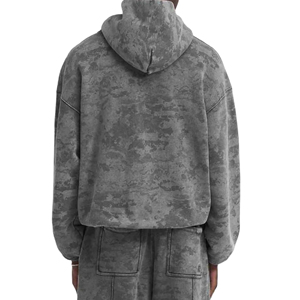 Marque privée de streetwear pour hommes sweat à capuche/basique délavé à l'acide, vêtements d'hiver en coton mélangé, sweat à capuche confortable et doux pour hommes délavé à l'acide - Product Image 2