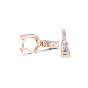 Boucles d'oreilles créoles en diamant de laboratoire 1,004 CT pour femmes, clarté VVS-VS EF, or 18 carats, 14 carats, 10 carats et argent 925, rose, jaune, blanc - Product Image 5
