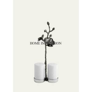 Long support en métal de concepteur de feuilles plaquées or de haute qualité avec support fini argenté pour le sel et le poivre uniques de concepteur de fantaisie - Product Image 2