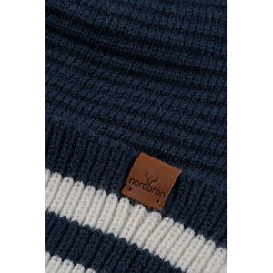 Gorro básico azul marino para hombre, gorro suave informal de punto acrílico a rayas dobles, prendas de punto con goma Flexible - Product Image 4