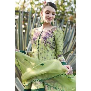 Conjunto de Camisa y Dupatta de Chifón Kiwi Summer - Product Image 2