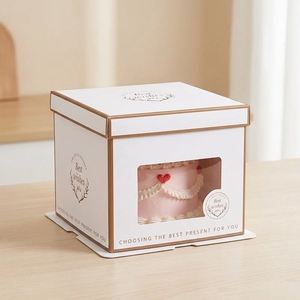 Caja <span class=keywords><strong>para</strong></span> Pastel Transparente con Ventana <span class=keywords><strong>de</strong></span> 6/8/10/12 Pulgadas <span class=keywords><strong>de</strong></span> Alto, Envase <span class=keywords><strong>para</strong></span> Pastel, Admite Logotipo Personalizado - Product Image 2