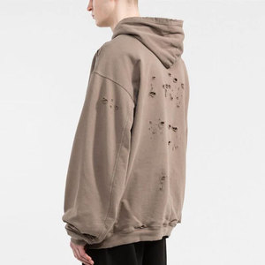 High Street Fashionable Men Distressed Hoodie Basics Cotton Blended Industry Trending Product Eco Friendly Men Distressed Hoodie - Product Image 4