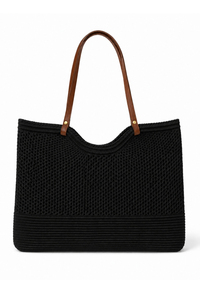 Bolso de Hombro Tejido para Mujer con Correa de Cuero, Bolso Tote Casual Elegante, Bolso de Ganchillo a la Moda, Bolso Tejido para Uso Diario - Product Image 2