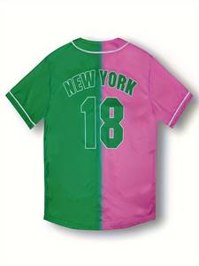 Camiseta de Béisbol Sublimada al por Mayor OEM, Diseño Gráfico Completo, Transpirable, de Poliéster, con Botones al Frente, Costuras Reforzadas - Product Image 4