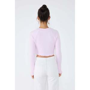 Top Corto de Punto Acanalado con Cuello Redondo - Product Image 3