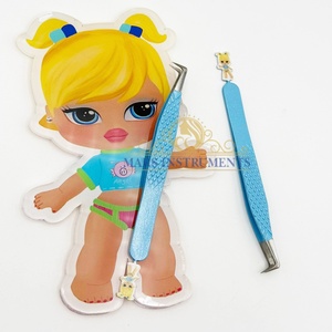 Bratty Doll Collection Eyelash Extensions Tweezers Beautiful Custom Label Lash Tiles Acrylic Pallet <b>Magnet</b> Flower Square - Product Image 1