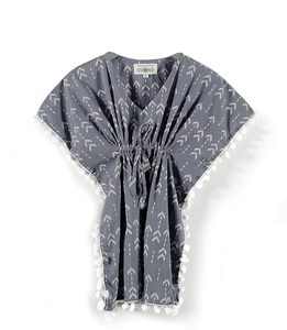 Kaftan de algodón para niña, impresionante vestido decorado con Pompón, Top de diseñador para niña - Product Image 3