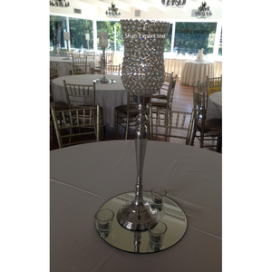 Lujosos centros de mesa de cristal para bodas Elegante soporte Hurricanes para bodas y fiestas Decoraciones de mesa - Product Image 2