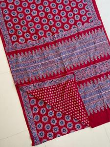 Sari con estampado de Bagru de algodón tradicional indio hecho a mano de primera calidad para mujer, uso diario y regalo mayorista de fiesta - Product Image 2