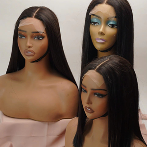 Perruque la plus vendue, cheveux humains, fermeture en dentelle au milieu, perruque lisse, cheveux naturels pour femmes, style doux, fournisseur de cheveux bruts, couleur ombrée - Product Image 2