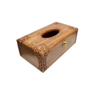 Taille personnalisée exportateur de boîte à mouchoirs en bois belle qualité porte-mouchoirs décoratif fait à la main dessus de table couverture en tissu de luxe - Product Image 5