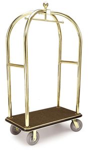 American Style Top Quality Golden Fineshed Hotel Luggage Carriers Bellman Cart Gold Top Hand-<b>Pushed</b> Dismantling Luggage <b>Car</b> - Product Image 5