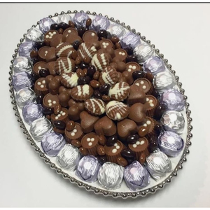Elegant Latest Design <b>Ramadan</b> Decor <b>Chocolate</b> Serving Tray High Quality Stainless Steel With Leaf Designer Handle Tray - Product Image 2