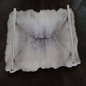 Plato de servir de resina hecho a mano, acabado elegante contemporáneo, elegante Hogar, fiestas interiores, celebraciones festivas, 100 Uds. - Product Image 4