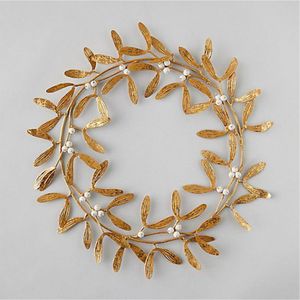 Handcrafted Verdigris Metal Leaf <b>Wreath</b> Wall <b>Decor</b> Antique Iron Foliage Wall Art Sculpture for Hotel Home & Wedding Event <b>Decor</b> - Product Image 6