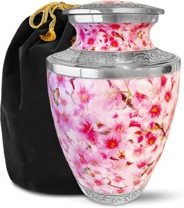 Urnas de cremación para cenizas humanas Flores de cerezo Urna decorativa grande para adultos Hombres y mujeres Entierro para adultos Urna de tamaño personalizado - Product Image 1