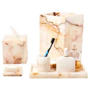 Ensemble de décoration de salle de bain en résine durable de luxe, modèle ange, avec options faites à la main - Product Image 5